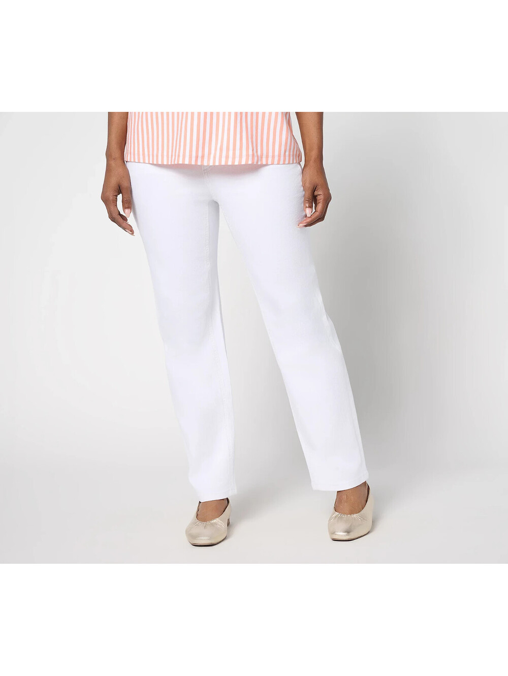 Denim & Co. Regular Classic Stretch Colored Ankle Jeans White, 16